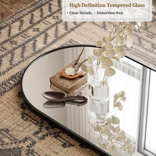 Full Length Arched Floor Mirror 71x26 Black Frame for Bedroom & Home Decor