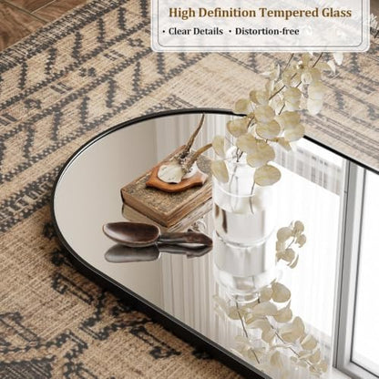 Full Length Arched Floor Mirror 71x26 Black Frame for Bedroom & Home Decor