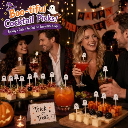 Halloween Ghost Cocktail Picks Set of 100 Food & Drink Decorations