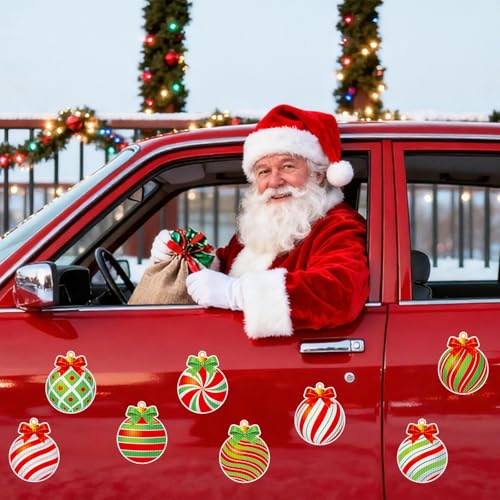 Christmas Magnetic Car & Home Decor - Reflective Holiday Magnet Set