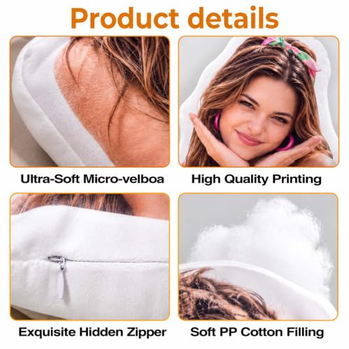 Custom Photo Pillow Face Pet Stuffed Pillow - Style2 - 12, 16, 20, 24 Inches