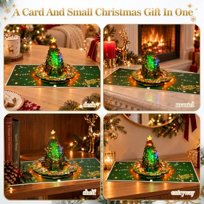 Musical Christmas Tree Pop Up Card with Lights & 32 Sec Music - Christmas Tree Variation