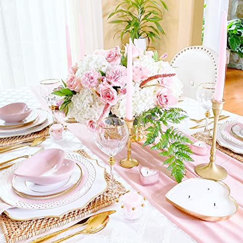 Pink Chiffon Table Runner Overlay 10 Pieces 27x120 Inches Rustic Wedding Decor - Pink / 10pcs27x120 Inches