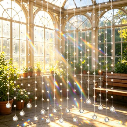 10pcs 3.3Ft Crystal Beaded String Glass Garland for Christmas - Clear