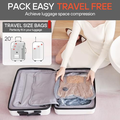 Travel Vacuum Storage Bags 9 Pack with 3 Sizes - Compression Packing for Clothing