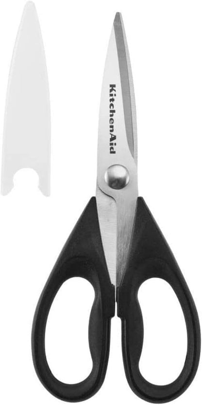 KitchenAid Kitchen Shears - Durable Stainless Steel Scissors with Protective Sheath, 8.72 Inch, Black