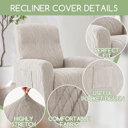 Small Recliner Chair Cover - Lazy Boy Slipcover Khaki D Variation