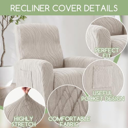 Small Recliner Chair Cover - Lazy Boy Slipcover Khaki D Variation