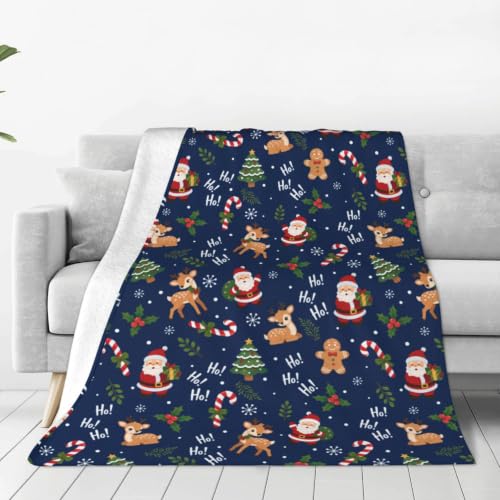 Christmas Santa Claus Throw Blanket Soft Cozy Plush Fleece 60x50 Inches - Holiday Decor