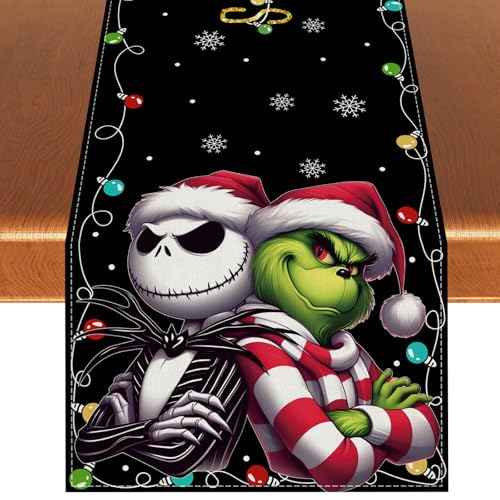 Christmas Table Runner Christmas Tablecloth Winter New Year Xmas Decorations and Supplies for Home Kitchen Table-13¡¿72''