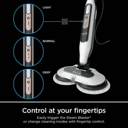 Shark Steam & Scrub Hard Floor Steam Mop - All-in-One with Steam Blaster Technology & LED Headlights | S8201, Rotator White