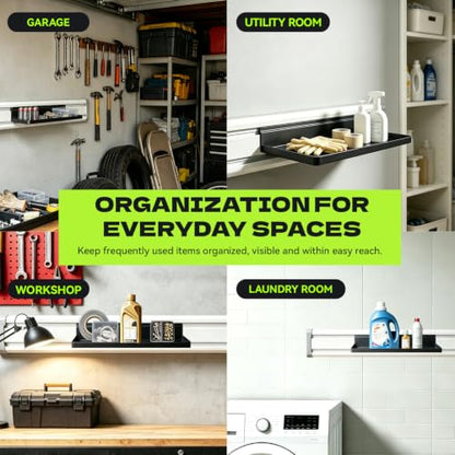 Garage Storage Shelves 2 Pack Compatible with Gladiator GearTrack & GearWall - Solid Metal Wall Shelving for Garage Organization