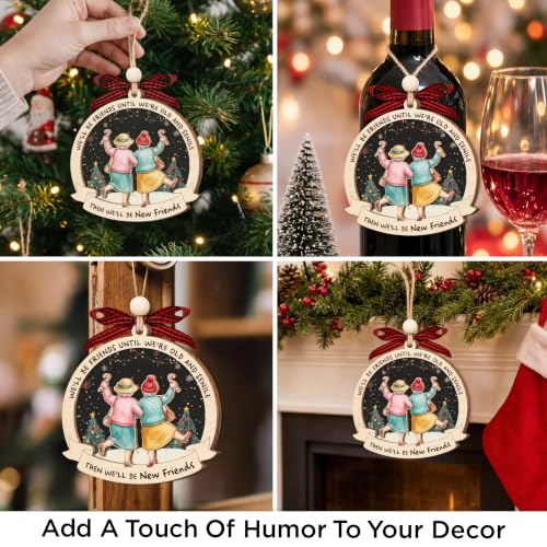 Old Friend Friendship Christmas Ornament 2026 - Wooden Holiday Keepsake