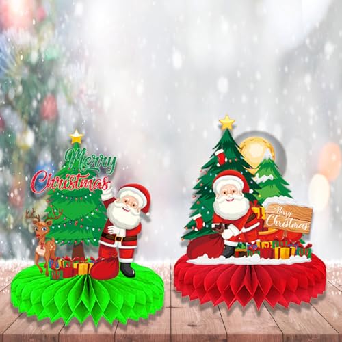 Christmas Table Decorations Centerpieces Set - Festive Holiday Party Supplies, 9 Pieces