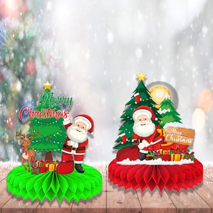 Christmas Table Decorations Centerpieces Set - Festive Holiday Party Supplies, 9 Pieces