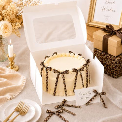 30 Pcs Leopard Cheetah Print Cake Bows Ribbon Party Decor