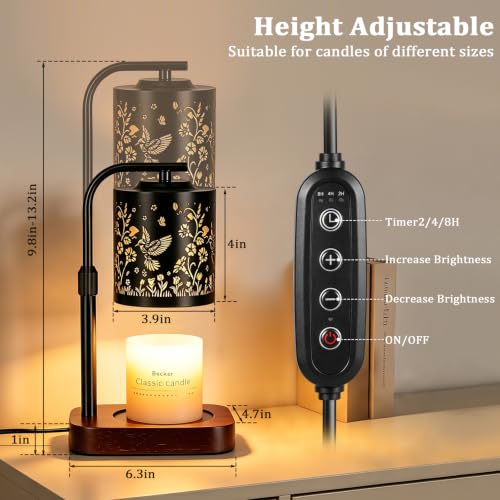 WIHTU Candle Warmer Lamp with Timer & Dimmer - Hummingbird Design