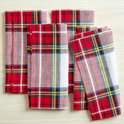 White Linen Napkin Set of 4 - 20 x 20 Inches, European Craftsmanship