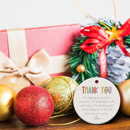 Teacher Christmas Ornament - Teacher 1, Holiday Ceramic Gift for Women, Festive Tree Decor