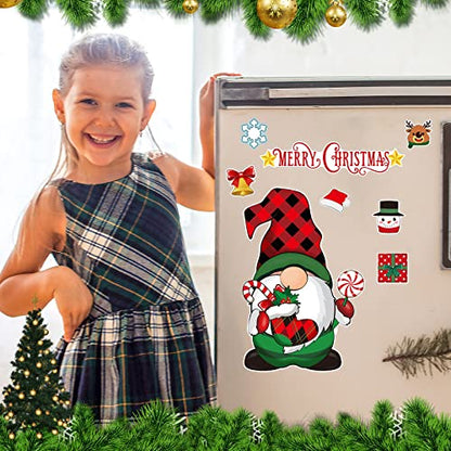 Christmas Gnome Refrigerator Magnet Set - 9 Holiday Kitchen Decor