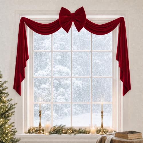 16x71 Inch Extra Large Velvet Christmas Bow for Tree - Reusable Holiday Decor