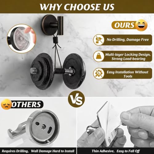 Oil Rubbed Bronze Shower Suction Cup Hooks 2 Pack - Reusable Bathroom Hooks with Suction Cups - Variation of 2PC-Oil Rubbed Bronze