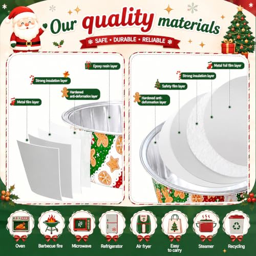 Christmas Mini Loaf Pans Set with Lids Spoons & Stickers - Gingerbread