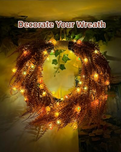 Fall Decor String Lights 10Ft 30 LEDs Acorn Pumpkin Maple Leaf for Autumn Thanksgiving