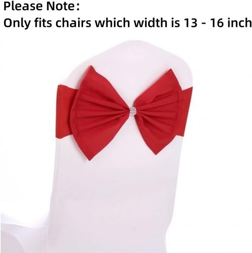 Elegant Red Chair Sashes by [Brand Name] - 10pcs Elastic Spandex Wedding & Party Decorations