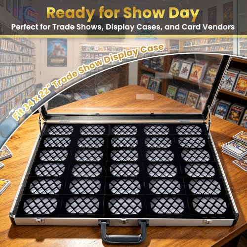 24Pcs Trading Card Risers for Display Case - Tiered Acrylic Card Stands