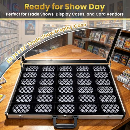 24Pcs Trading Card Risers for Display Case - Tiered Acrylic Card Stands