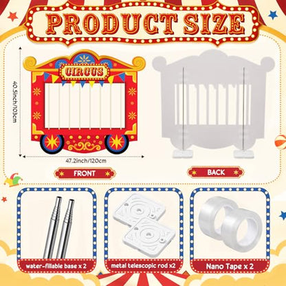 Carnival Circus Party Decorations Cardboard Cutout Kit with Stand and Flags