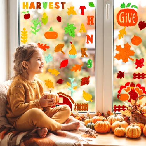 12 Sheets Reusable Gel Window Clings Holiday Decor Set