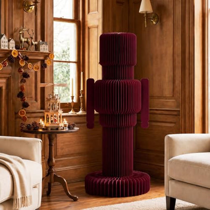 Large Burgundy Red Paper Nutcracker Christmas Honeycomb Decor - Variation of THIS listing