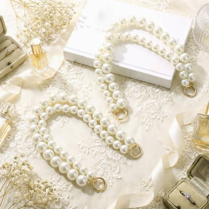 White Pearl Curtain Tiebacks Double Layer Decorative Holdbacks - Tondiamo