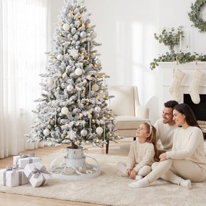 Christmas Tree Stand with Water Reservoir - White, Supports Trees Up to 8.5ft