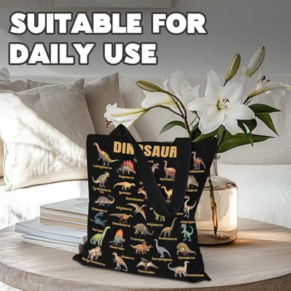 Dinosaur World Reusable Canvas Tote Bag for Women - Shoulder & Shopping Bag