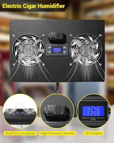 Electric Humidifier for Cigar Cabinets 10-55 Cu Ft Adjustable Temp & Humidity