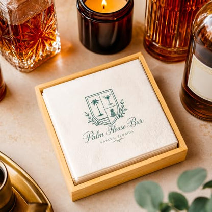 Custom Logo Paper Napkins with Full Print - Party & Wedding Drink Coasters Pack 50-1000
