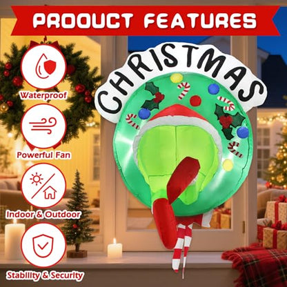 LETIME 3.5FT Green Ugly Monster Christmas Inflatable Outdoor Decoration