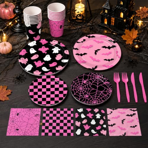 Halloween Ghost Paper Plates Napkins Cups Party Supplies Set for Ghostly Decorations