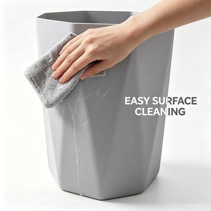 5 Gallon Geometric Plastic Trash Can - Slim Waste Bin for Bathroom Kitchen Bedroom