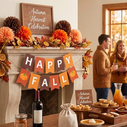 Fall Party Decorations Set for Thanksgiving Harvest - Actilize, 23-Piece Fall Theme