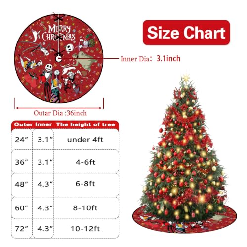48 Inch Christmas Tree Skirt - Holiday Xmas Decorations for Home