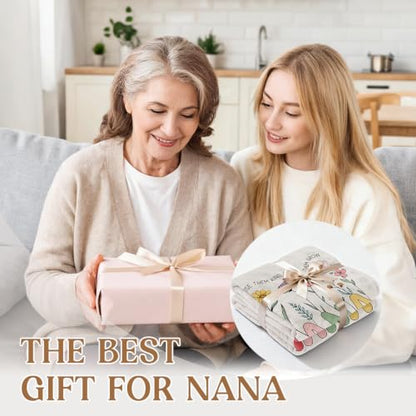 Nana Birthday Blanket - 50x60 Inch Warm Floral Throw for Grandma - Variation of Nana