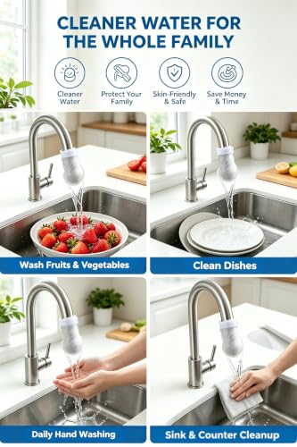 50PCS High Density Faucet Filter Cotton Bag for Kitchen & Bathroom Sink