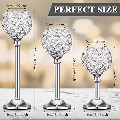 12 Pack Silver Crystal Candle Holders - Tealight Holders, Stylish Decor