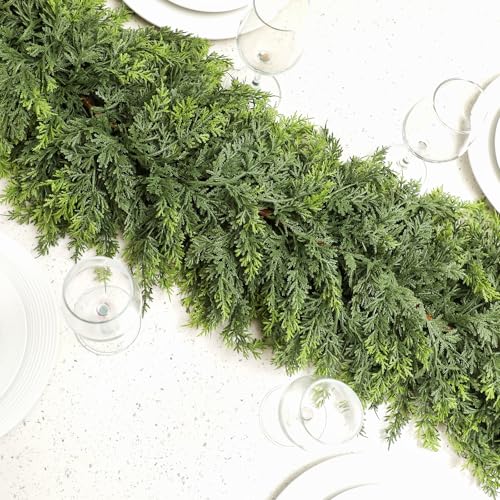 6 Ft Christmas Artificial Cedar Garland - Realistic Holiday Decor - Variation of 1