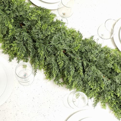 6 Ft Christmas Artificial Cedar Garland - Realistic Holiday Decor - Variation of 1