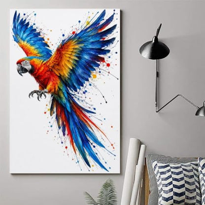 Macaw Parrot Wall Art Poster Tropical Aviary Canvas 36x24 Inch - Unframed